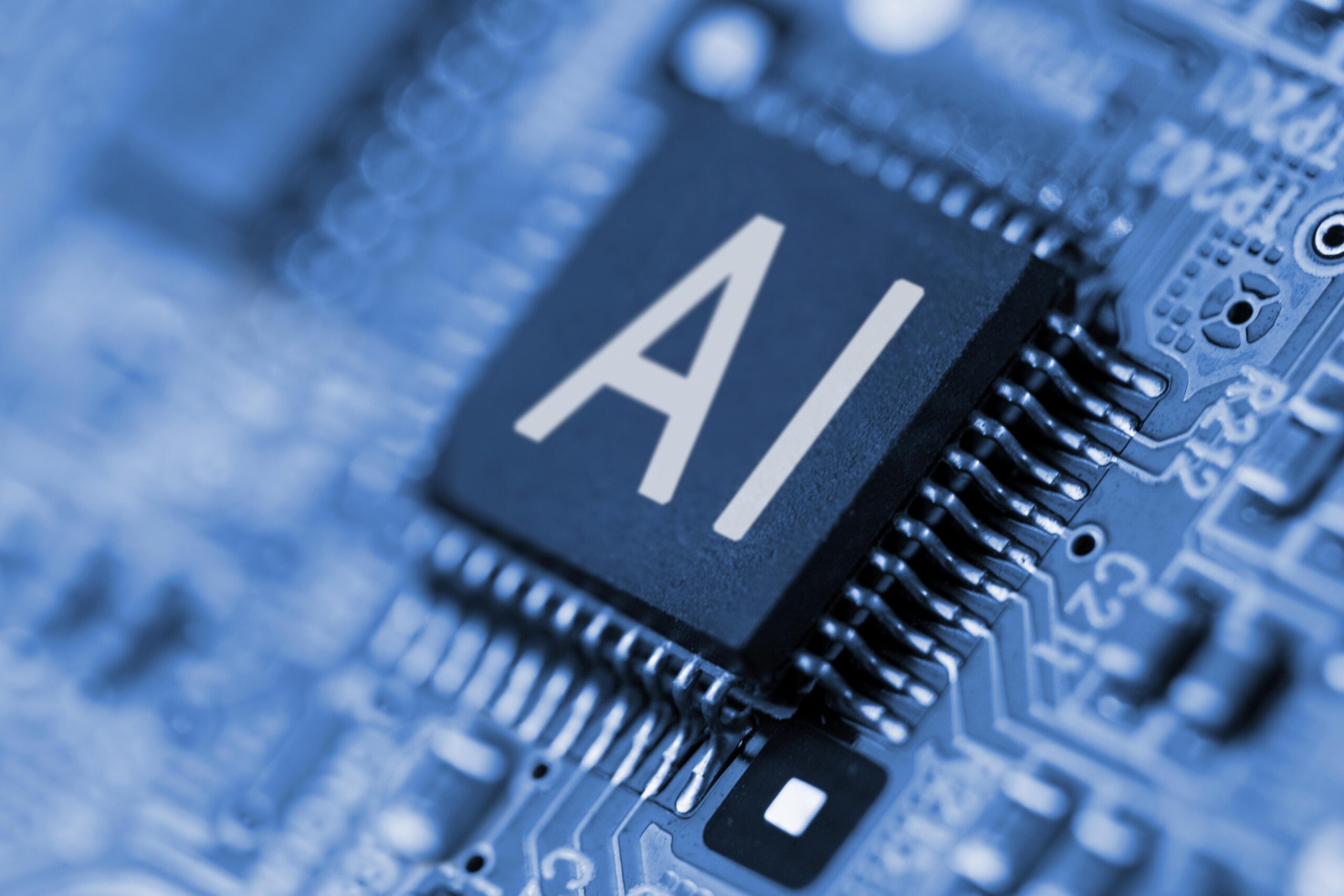 Cover image for "The Rise of Generative AI", featuring a computer motherboard with an Artificial Intelligence chip.