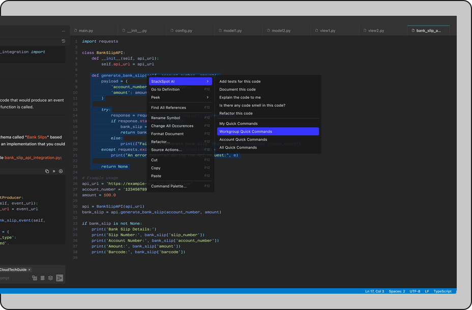 Code with AI based on your company tech stacks | Stackspot